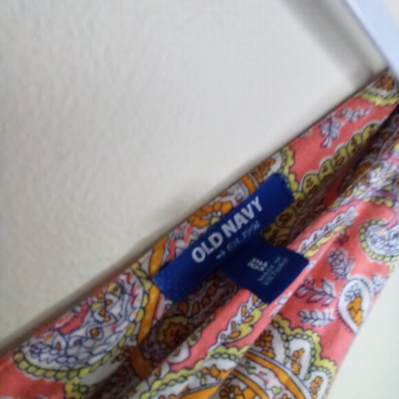 Old Navy Dress Women XS Sleeveless Sundress V-neck Stretch Pattern Pink Yellow - Picture 9 of 14